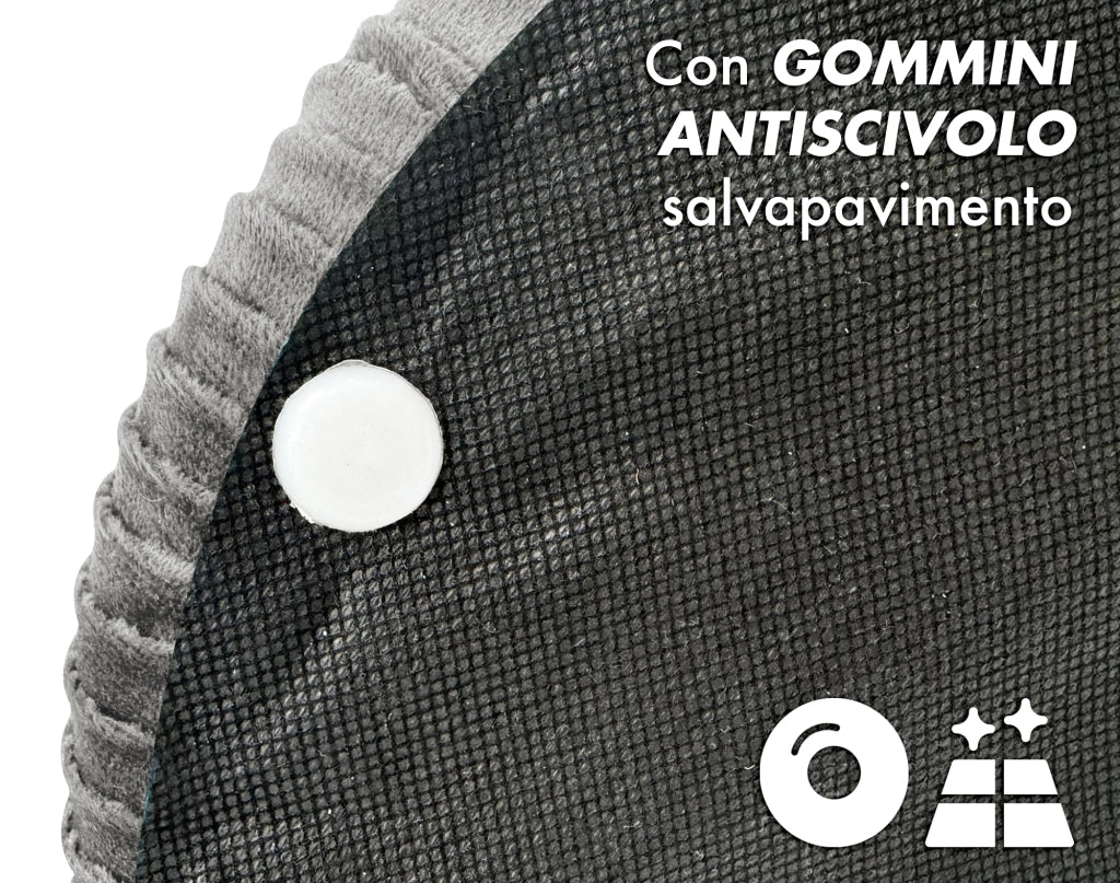 Set Di 2 Pouf Contenitori In Velluto Design Moderno Poggiapiedi,Sgabello Tondo con Coperchio Rimovibile e Seduta Imbottita Alta DensitÃ  Con Fascia In Metallo Contenitore Capiente Storage Box Grigio scuro