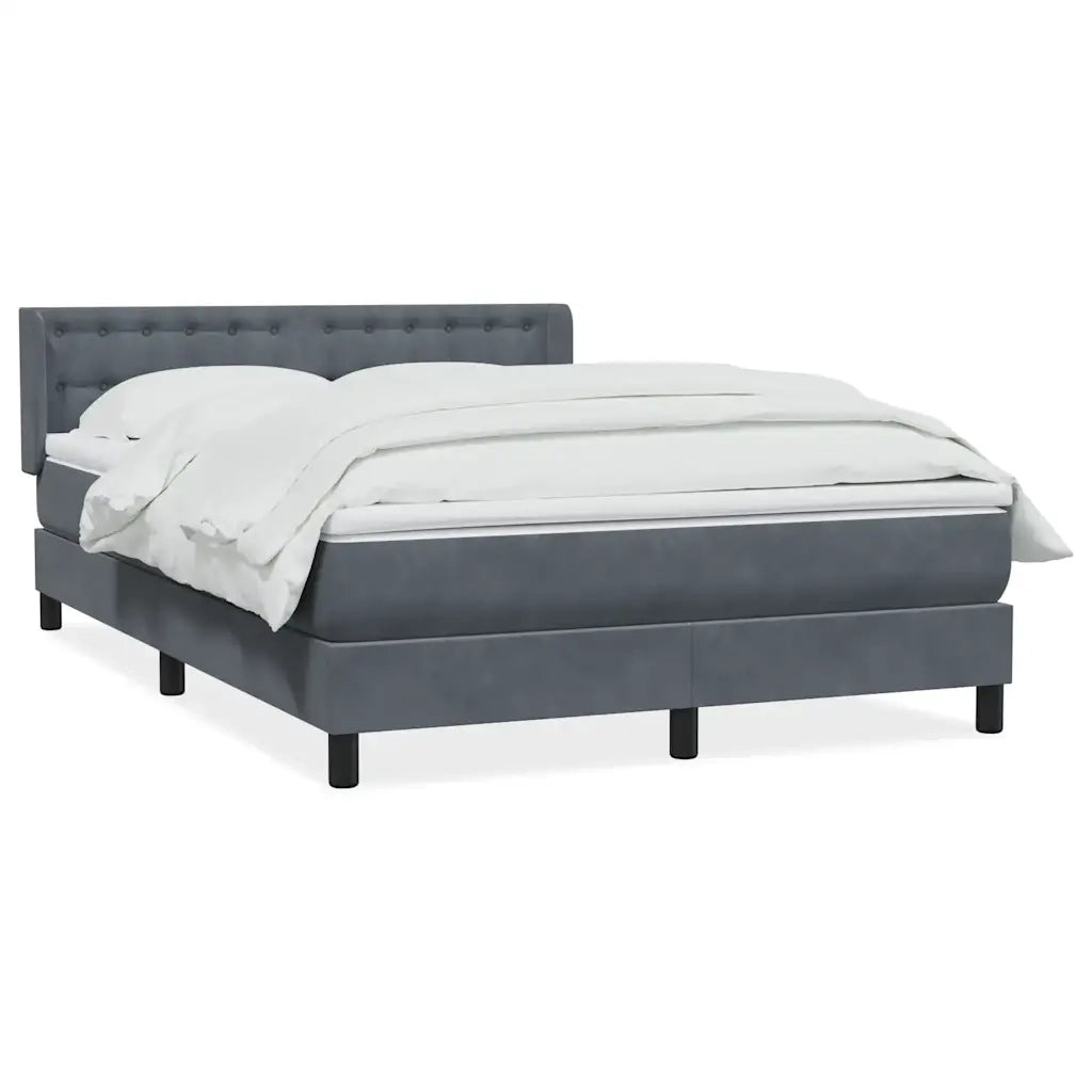 vidaXL Giroletto a Molle con Materasso Grigio Scuro 160x210 cm Velluto