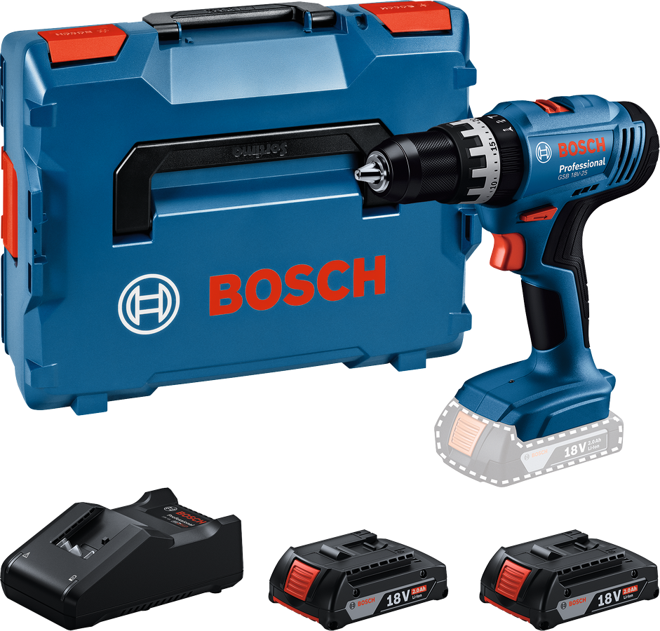 Bosch GSB 18V-25 Professional Trapano Avvitatore a Percussione 18V con batterie
