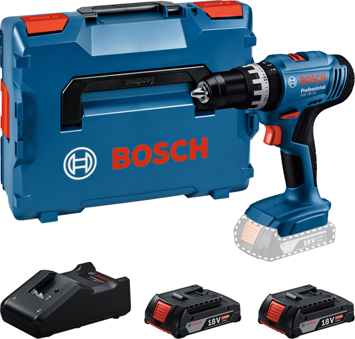 Bosch GSB 18V-25 Professional Trapano Avvitatore a Percussione 18V con batterie