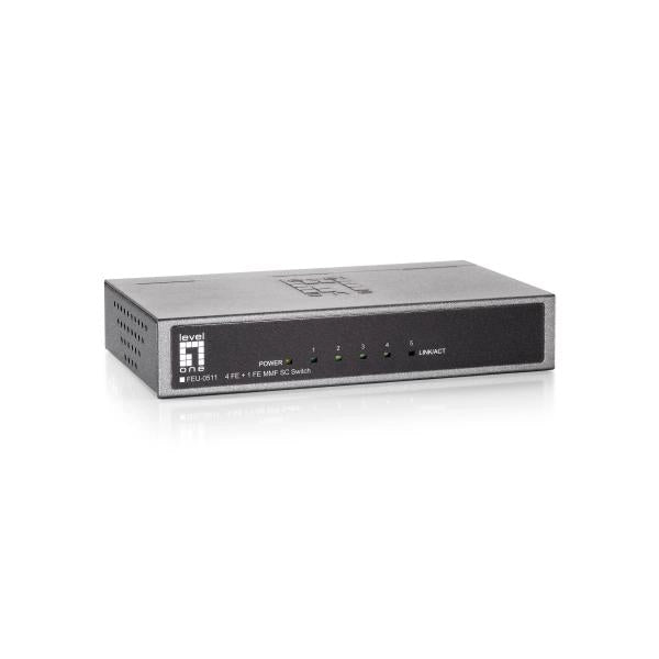 LevelOne FEU-0511 - Switch - non gestito - 4 x 10/100 + 1 x 100Base-FX