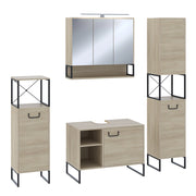 Vicco Set di mobili da bagno Quercia/nero 4 parti