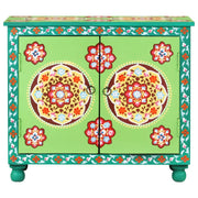 Credenza | Madia | Buffet da pranzo | Armadio da pranzo Dipinta a Mano Multicolore 70x35x60 cm Legno di Mango