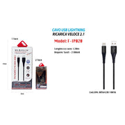 Trade Shop - Cavo Usb 1,5mt Caricabatteria Usb 2.1 Lightning Iphone Ipad Ipod Maxtech F-ip020 -