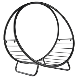 Portalegna per Camino 45x29,5x47 cm in Ferro Battuto  Nero