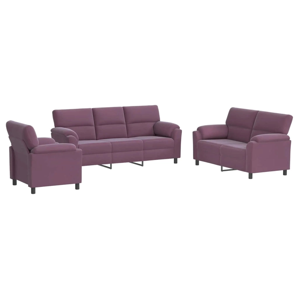 Set di divani 3 pcs Viola Velluto 3430489