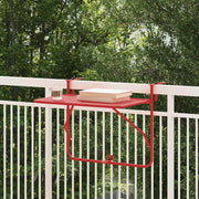 Tavolo Appeso da Balcone Rosso 60 x 39 x 65 cm Acciaio 42008078