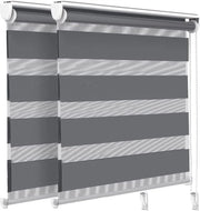 Raggruppamento a doppia tenda per finestre e porte - Trasparente e opaco - Tenda per finestre - 100x150cm - grigio - Tende a rullo - Tenda a rullo senza perforazione
