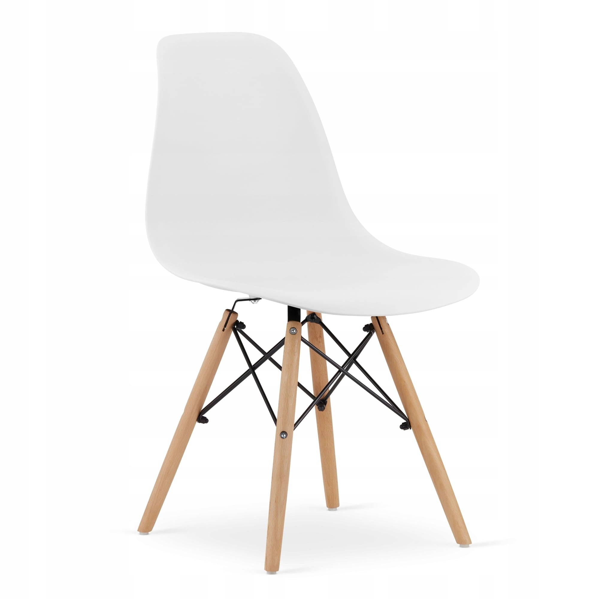 Tavolo rotondo bianco Valora KOVA Ø80 con gambe in faggio + 3 sedie OSAKA