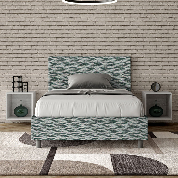 Letto 1 Piazza e Mezzo 120x200 cm con Rete Adele Aragona 7 Azzurro