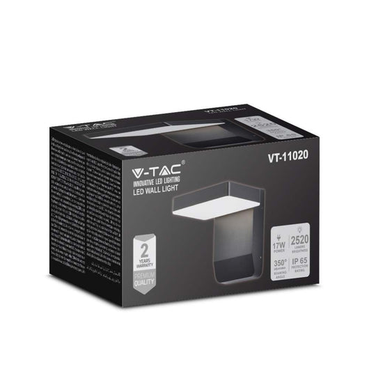 Luce a parete led 20W Light 4000K Black Body Square da esterno IP65