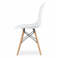 Tavolo rotondo bianco Valora KOVA Ø80 con gambe in faggio + 3 sedie OSAKA