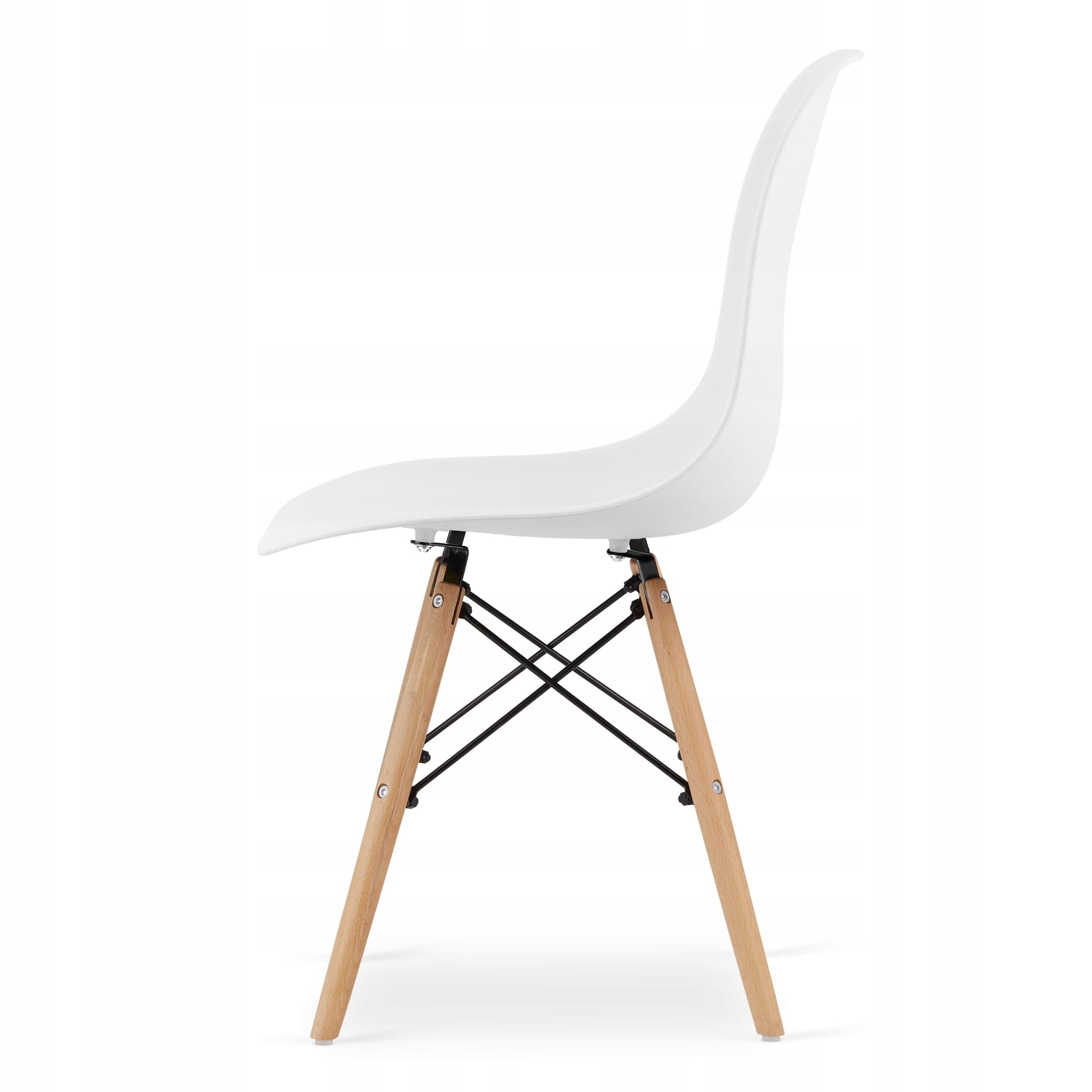 Tavolo rotondo bianco Valora KOVA Ø80 con gambe in faggio + 3 sedie OSAKA