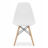 Tavolo rotondo bianco Valora KOVA Ø80 con gambe in faggio + 3 sedie OSAKA