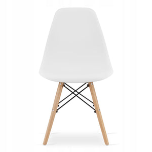 Tavolo rotondo bianco Valora KOVA Ø80 con gambe in faggio + 3 sedie OSAKA