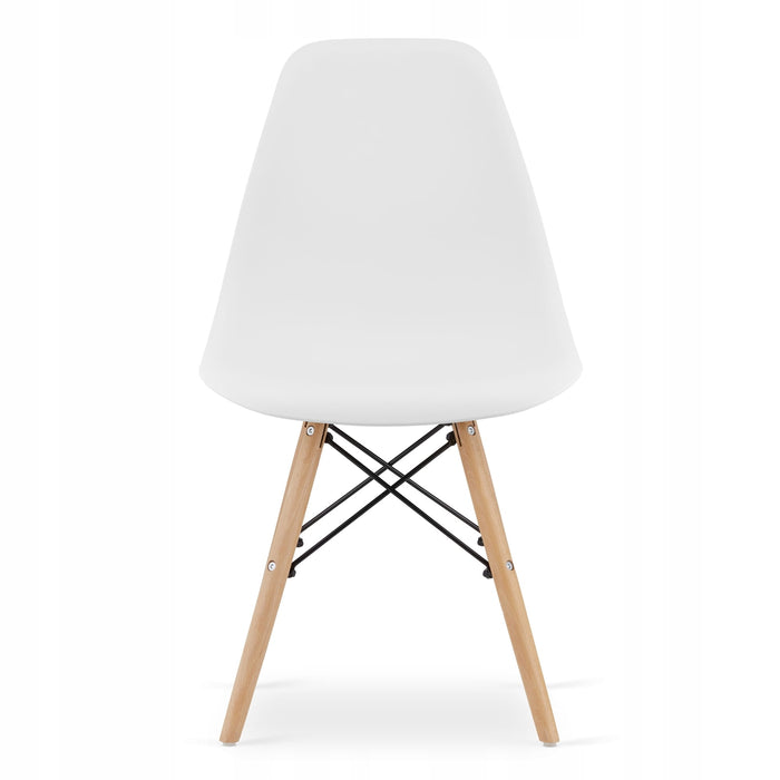 Tavolo rotondo bianco Valora KOVA Ø80 con gambe in faggio + 3 sedie OSAKA