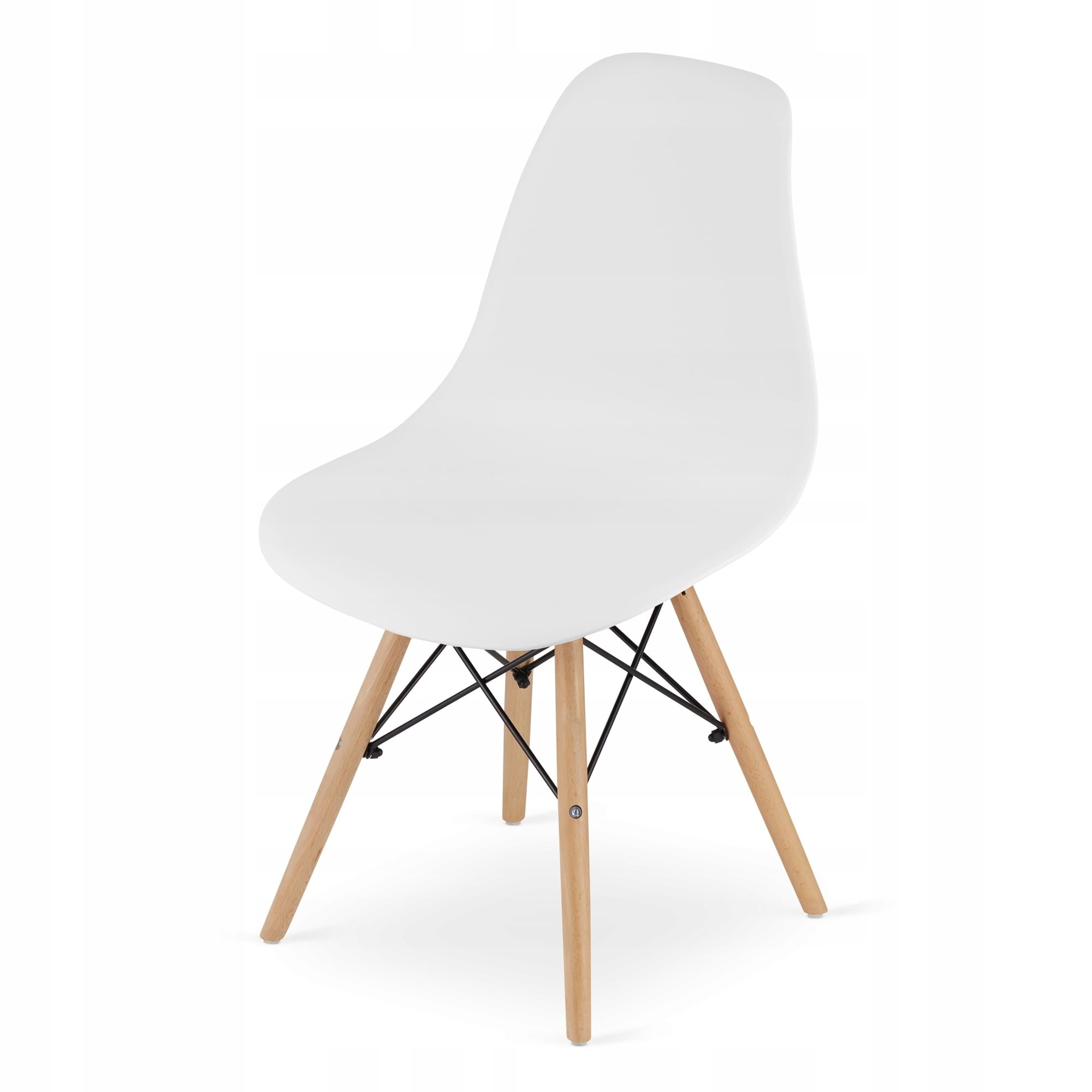 Tavolo rotondo bianco Valora KOVA Ø80 con gambe in faggio + 3 sedie OSAKA