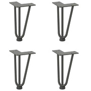 Gambe a forcina per tavolino 4 pz-Set di 4 Gamba per Tavolo antracite 20 cm acciaio massiccio 133844