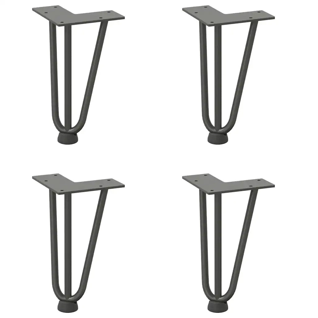 Gambe a forcina per tavolino 4 pz-Set di 4 Gamba per Tavolo antracite 20 cm acciaio massiccio 133844