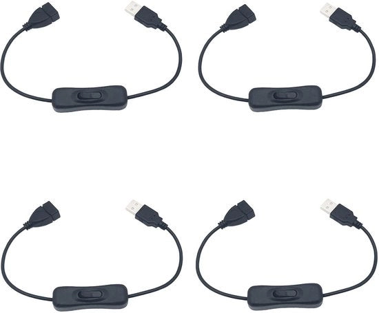 Interfaccia USB a 4 canali, 30 cm - Cavo di estensione con interruttore On/Off