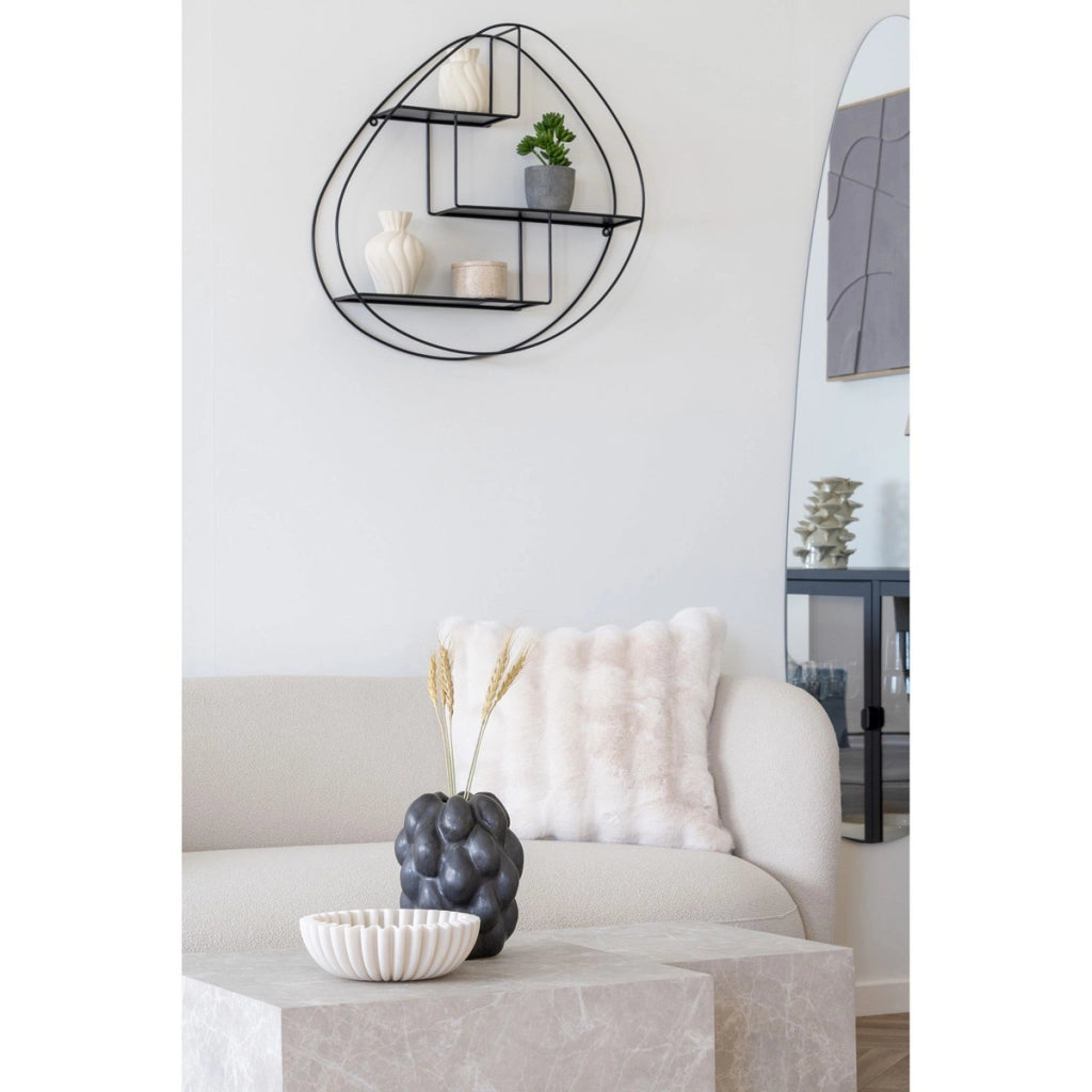 Cuscino Galena in pelliccia sintetica bianco panna 45×45 cm