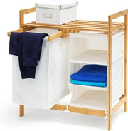 Assecco per stendibiancheria - LINEA - 77x695x36cm - 40L - 3 cassetti - Bianco - Asciugacapelli - Maniglie - Naturale