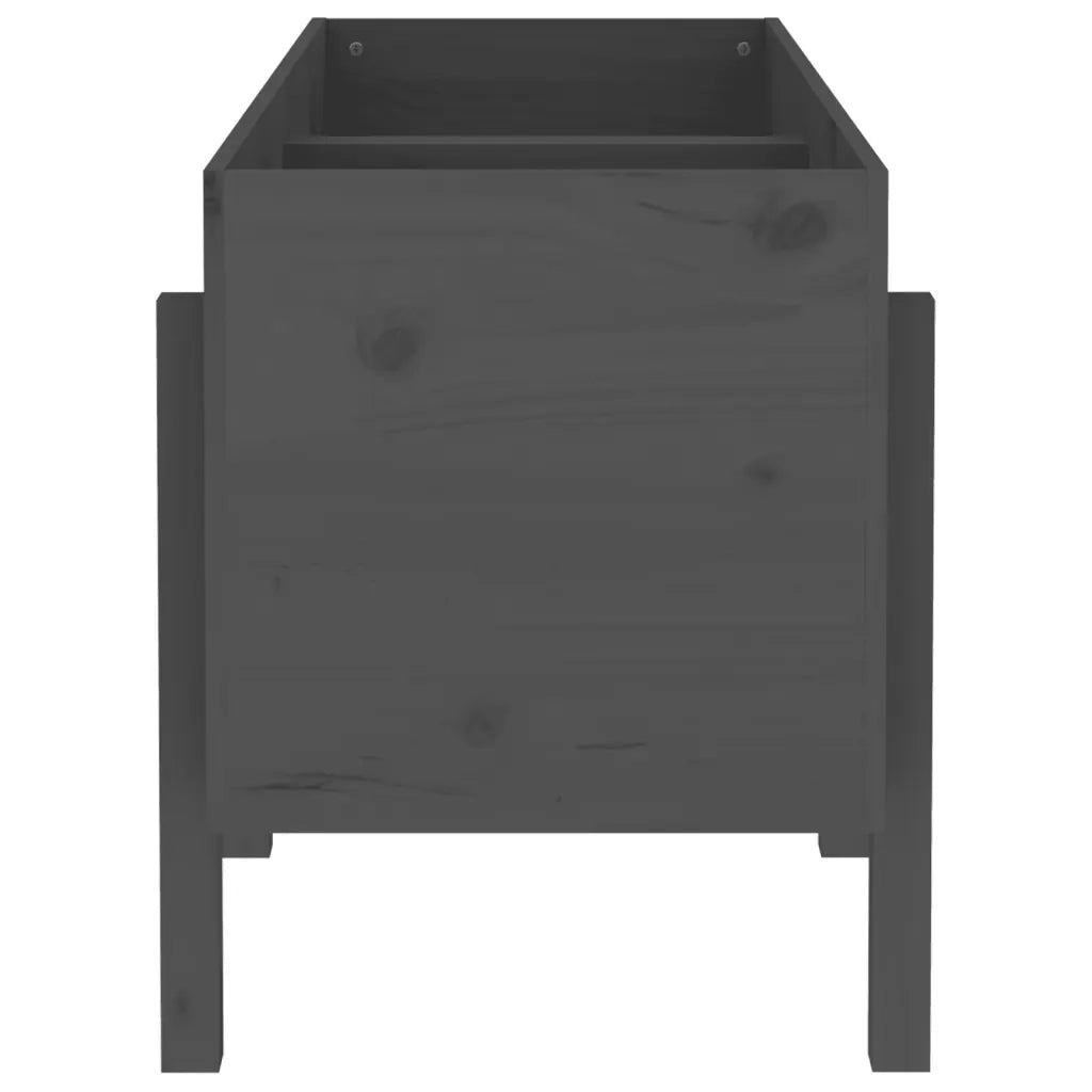 Fioriera Rialzata da Giardino Grigia 121x50x57 cm Massello Pino 825228