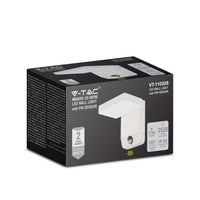 Luce a parete a LED da 20 W con sensore 3000k Body White Square, IP65