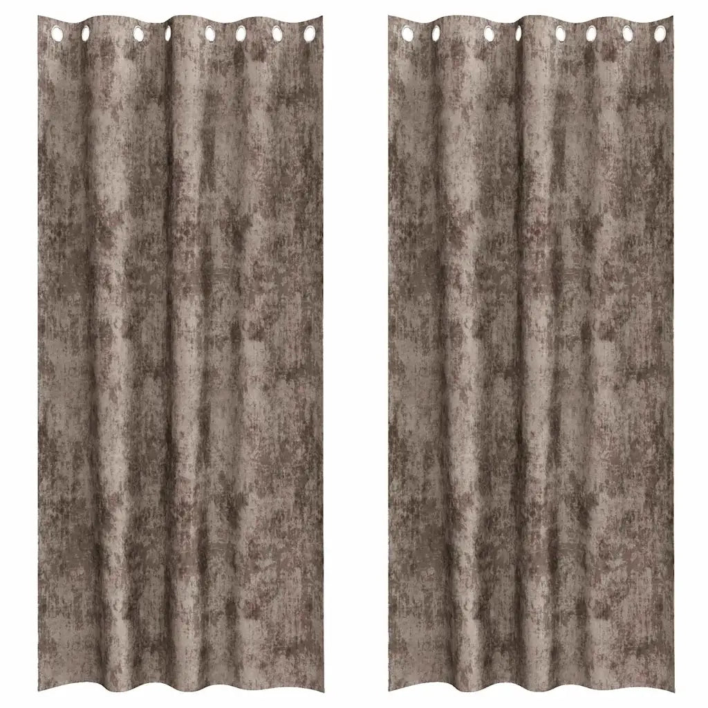 Tende in Velluto 2 pz Cappuccino 225 x 140 cm Velluto 4107670
