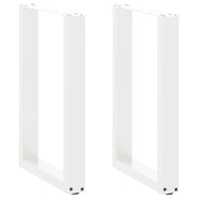 Set di 2 gambe per tavolo da pranzo moderne robuste e regolabili a forma di U 50 x 73 cm acciaio bianco 02_0057417