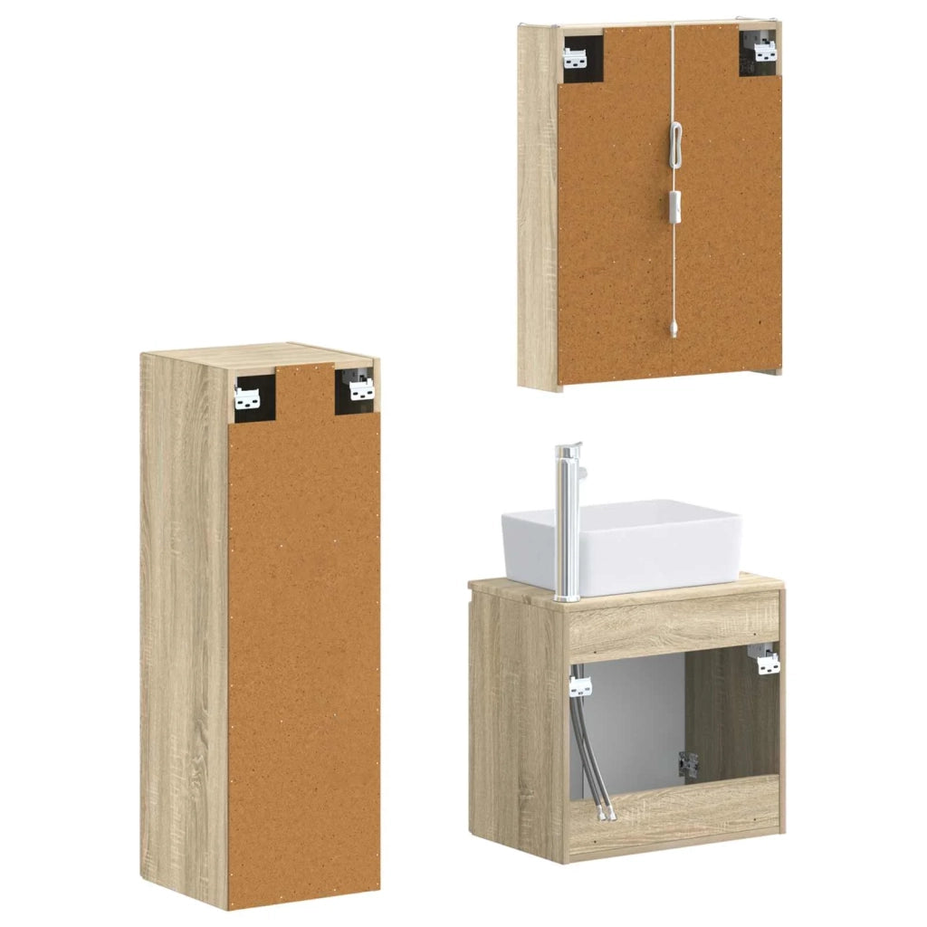 Set di mobili per il bagno 4 pcs Rovere Sonoma 3407449