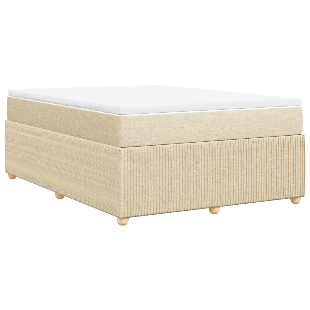 Giroletto a Molle con Materasso Crema 140x19 cm in Tessuto 3285572