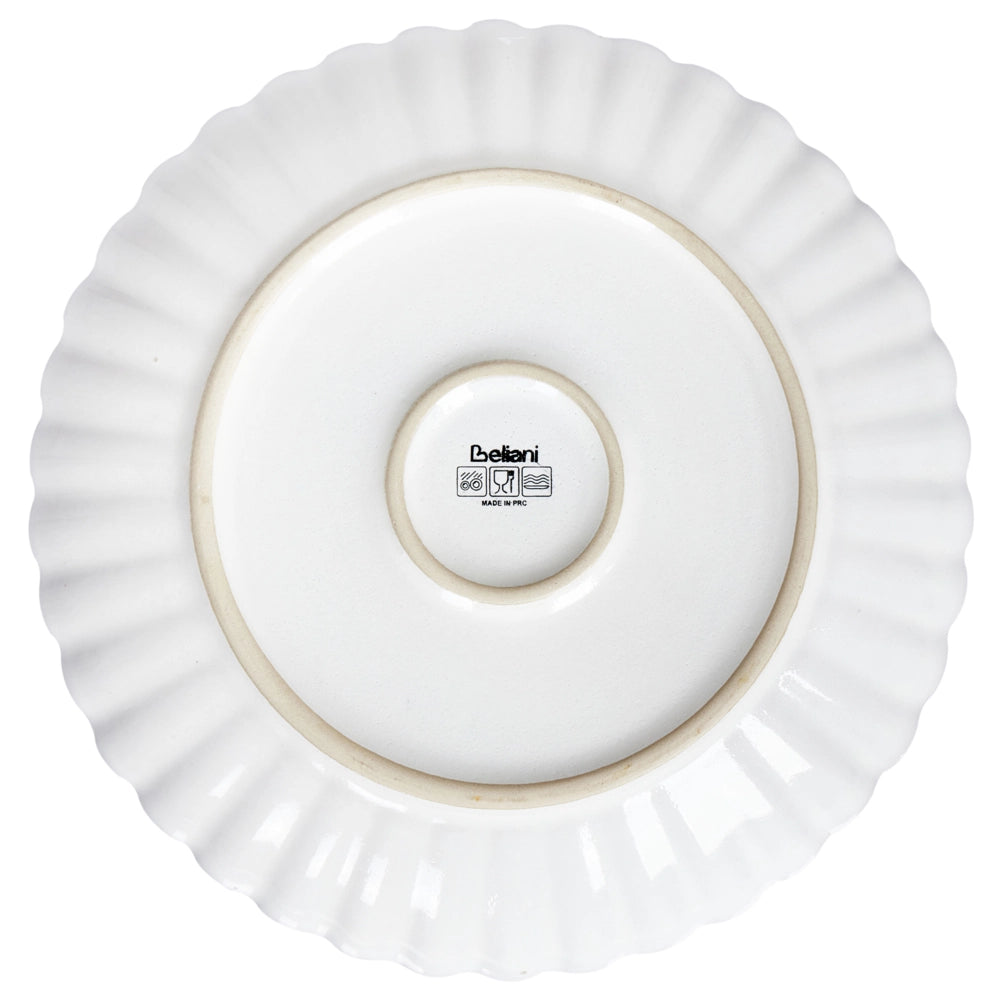 Set di 4 piatti da contorno in gres porcellanato bianco fatti a mano con smalto reattivo Perfetti per dessert cucina e sala da pranzo