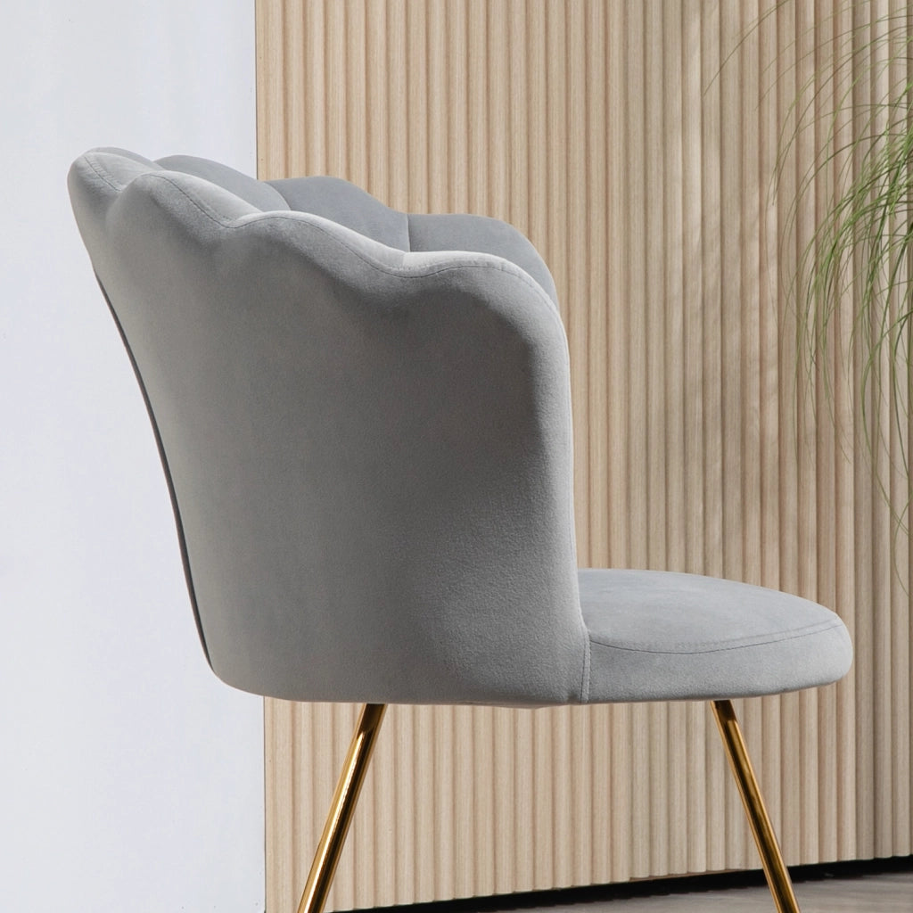 Poltrona in velluto con gambe in metallo ¨C zephmum ¨C grigio 69x64x80 cm