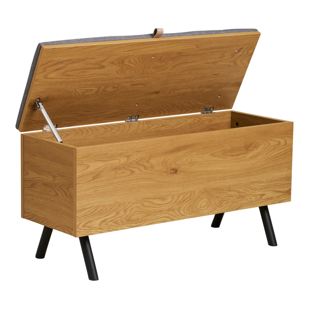 Barco - Panca contenitore effetto rovere 92x33x48 cm
