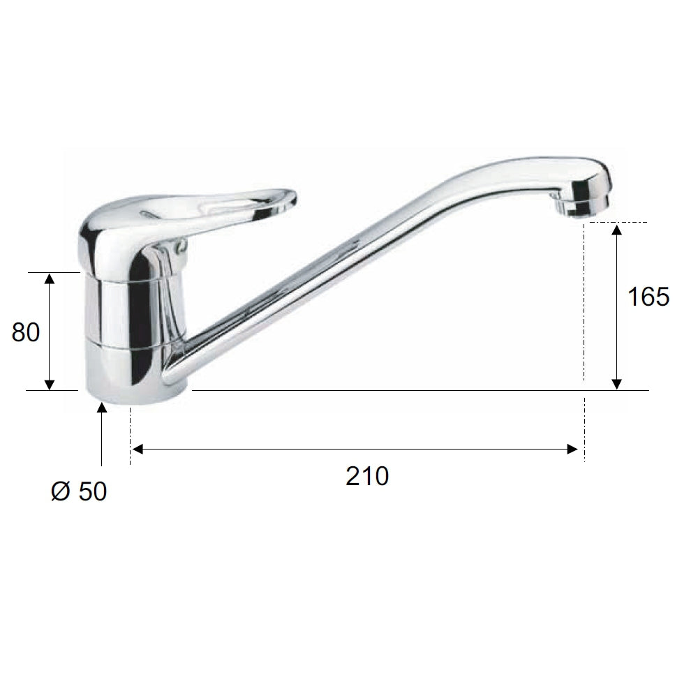 Rubinetto per lavello con bocca girevole, per bassa pressione - serie kiss