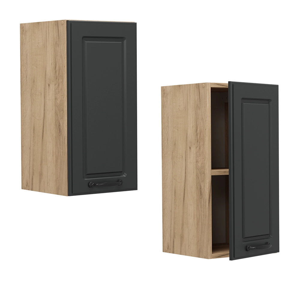 Pensile da cucina R-Line Antracite rustico/Rovere dorato 30 cm Vicco