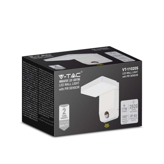 Luce a parete a LED da 20 W con sensore 4000k Body White Square, IP65