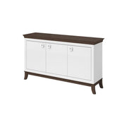 Buffet design 160cm per soggiorno colore bianco e rovere scuro, collezione PALACE.