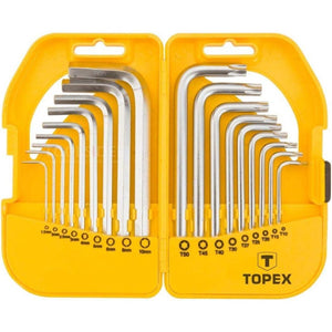 Topex 35d952 set chiavi crv 18 p pezzi corte esagonali: 1,5 2 ds