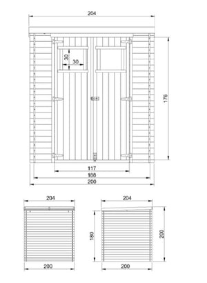 Casetta Birba 200x200x200H in legno nordico CON PAVIMENTO