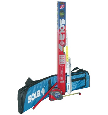 SET BIGX SOLA SACCA MULTIUTENSILI CON LIVELLA, FLESSOMETRO, DOPPIO METRO E MATITA