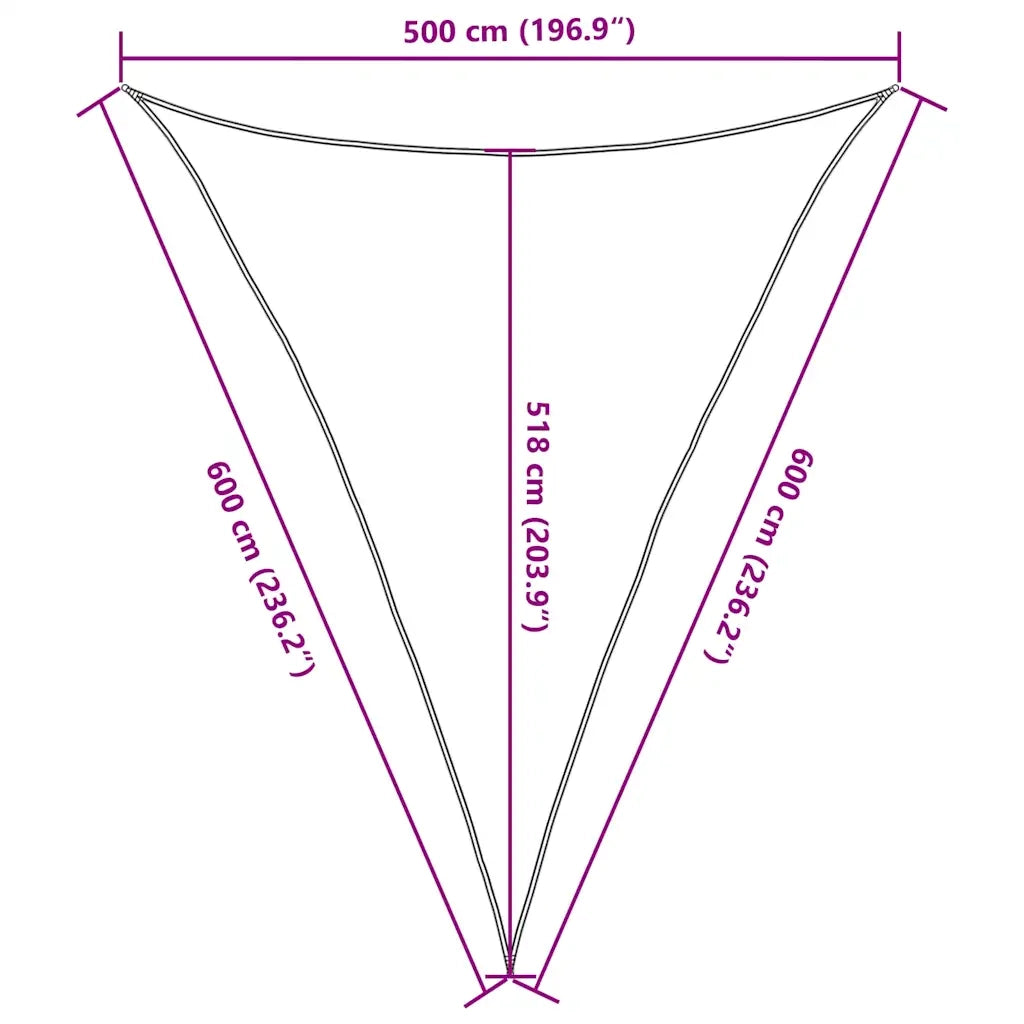 Vela Parasole 160 g/mÂ² Triangolare Sabbia 5x6x6 m in HDPE