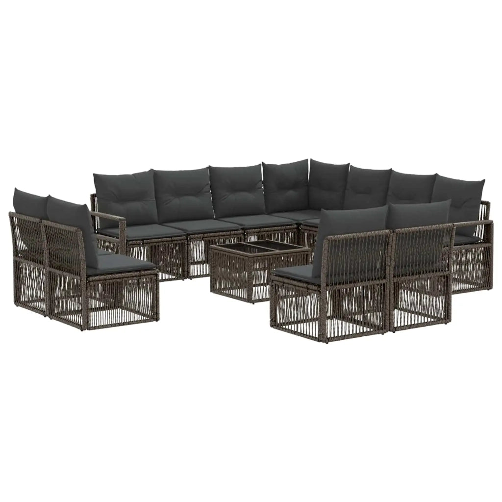 Set Divano da Giardino 12 pcs Grigio polyrattan 3435749
