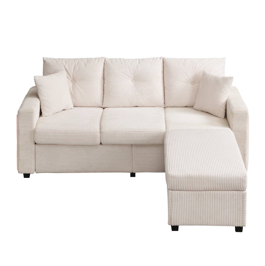 Divano modulare con illuminazione LED; schiuma; beige