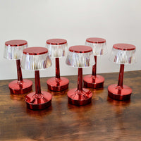 KIT6 Lampada da Tavolo a LED Ricaricabile JUN | rossa,  tre tonalità di illuminazione