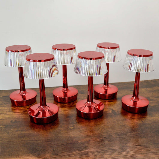 KIT6 Lampada da Tavolo a LED Ricaricabile JUN | rossa,  tre tonalità di illuminazione