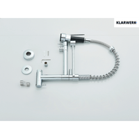 Björn |Gastronomia rubinetto acqua fredda monoforo a parete cromo|rubinetto cucina professionale acciaio inox due docce|lavello doppio ristorante