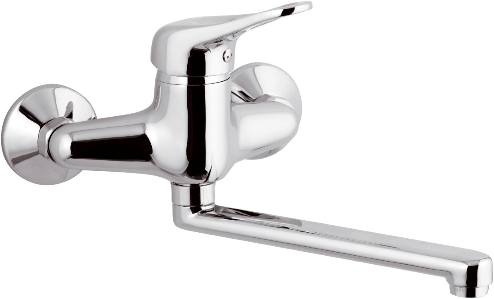 Miscelatore lavello a muro con bocca lunga, serie kiss