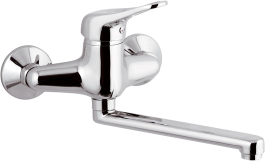 Miscelatore lavello a muro con bocca lunga, serie kiss